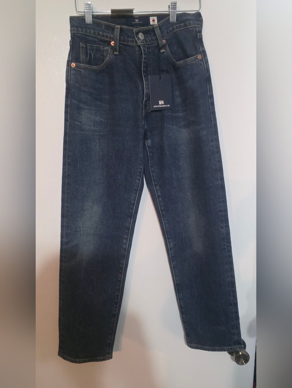 Levis Blue Tab Womens Column Jeans Made In Japan Med Wash Size 25 X 27 NWT